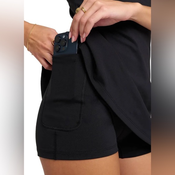 Spiritual Gangster Kaci Asymmetric Strap Active Dress Black Size Medium NWT - Picture 4 of 14